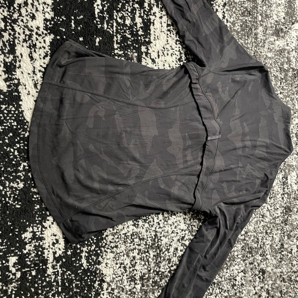 Black Camouflage Zip-Up Jacket and Pants Set - Picture 3 of 4